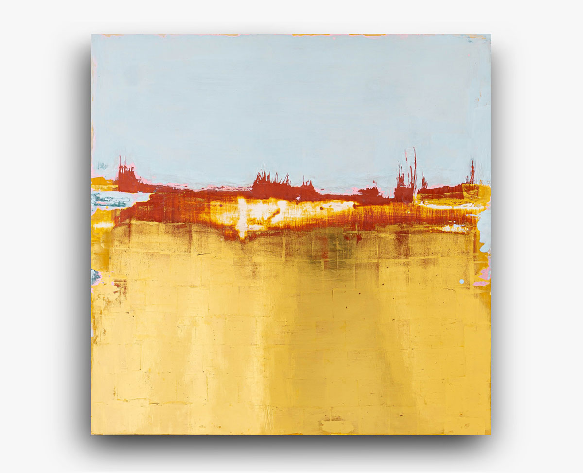 O.T., 2019, 50 cm x 50 cm, <br>Polimentglanzvergoldung, Tempera auf Holz